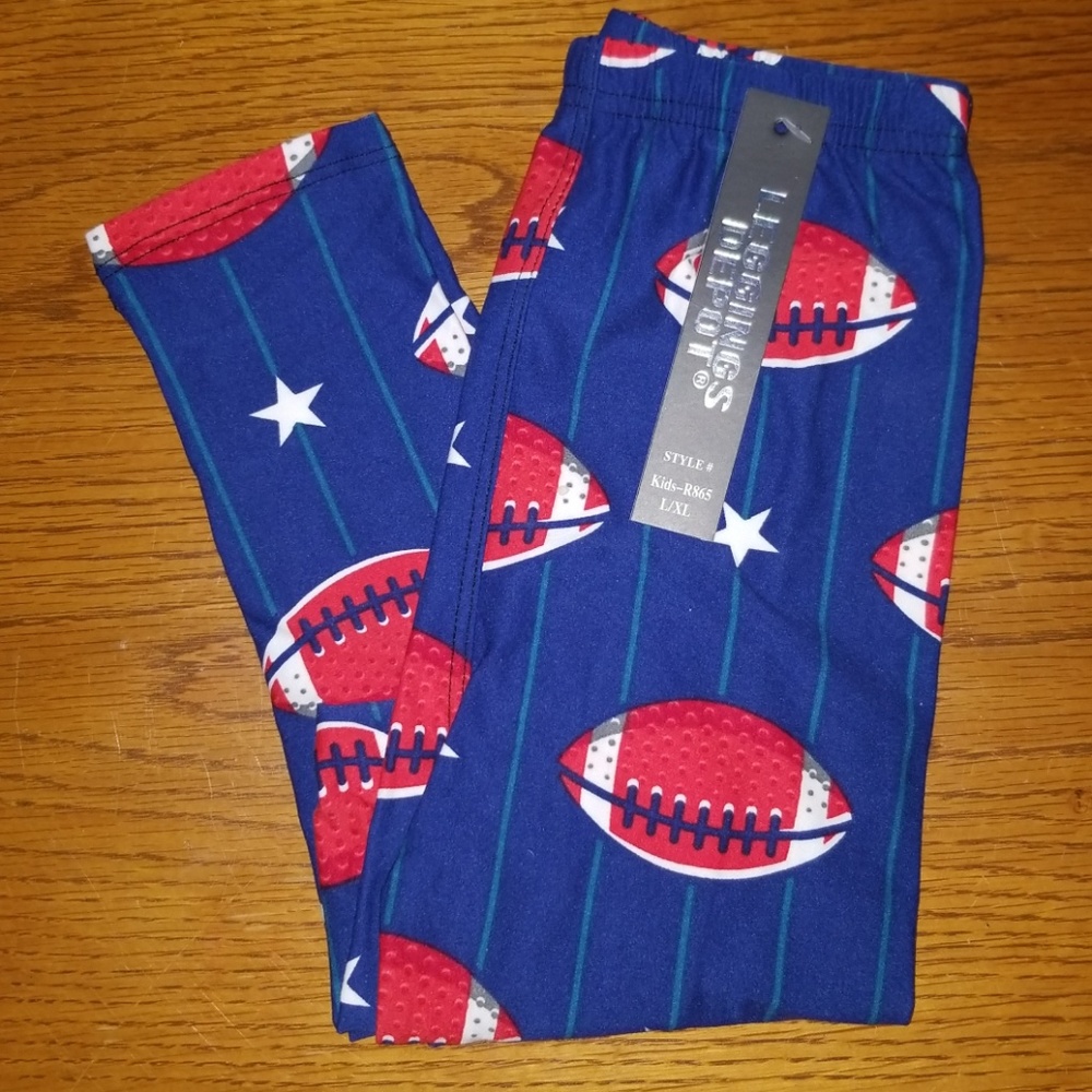 NWT Blue football leggings